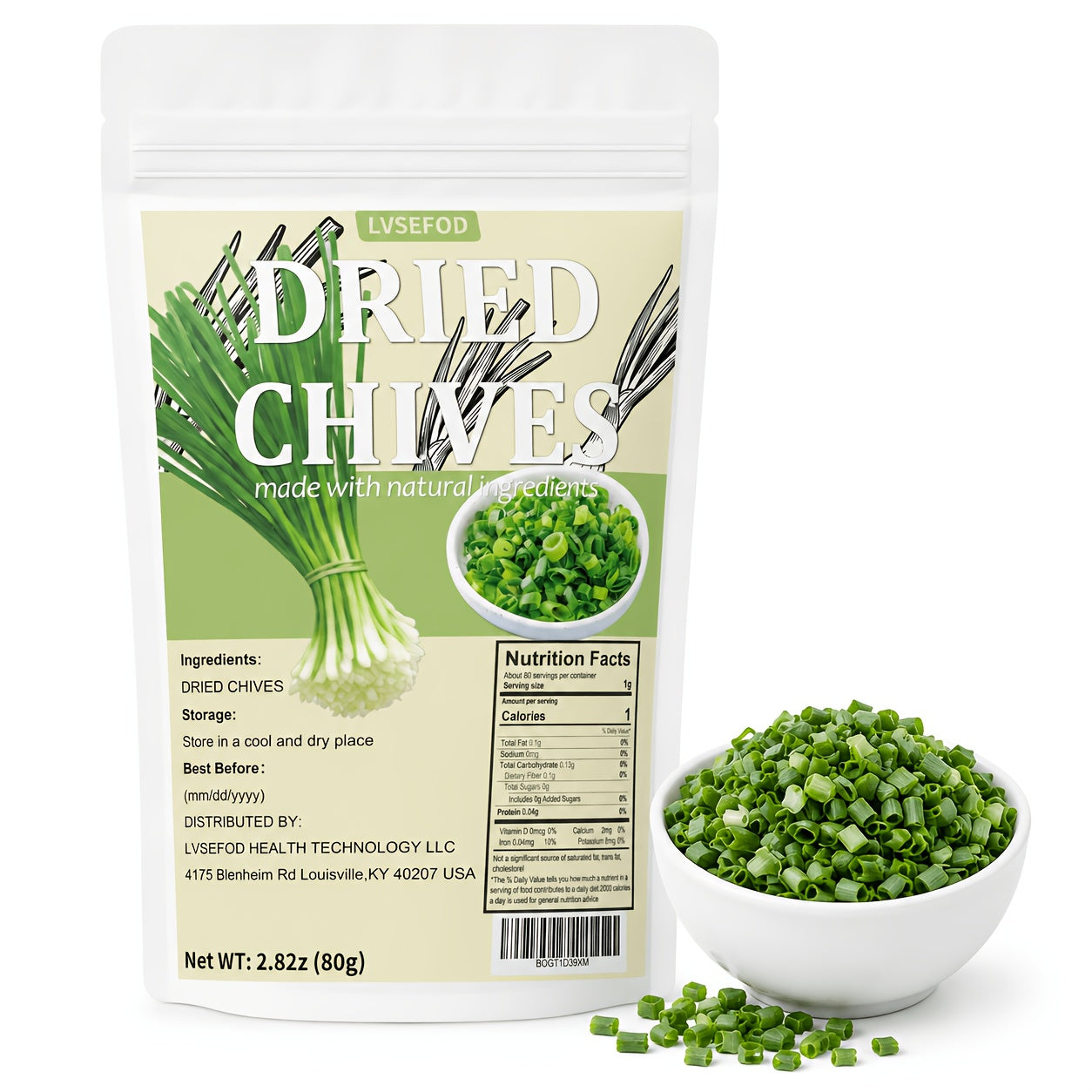LVSEFOD Premium Dried Chives Spice - Naturally Dehydrated, Moisture-Resistant Sealed Bags, Flavor-Boosting Seasoning for Quick Meals, Daily Cooking, Egg Dishes, Ramen, Vegetable Soup, Outdoor Camping, Finishing Touch Tip: Keep in a Cool and Dry Place, Ble