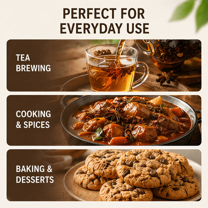LVSEFOD Spice Combo Set, Cinnamon Sticks, Whole Cloves & Star Anise, 3 Pack, 2.82 oz Each, Total 8.46 oz, Whole Spices for Cooking, Baking, Tea, Beverages, Curry, Stews and Marinades