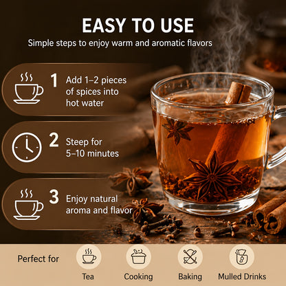 LVSEFOD Spice Combo Set, Cinnamon Sticks, Whole Cloves & Star Anise, 3 Pack, 2.82 oz Each, Total 8.46 oz, Whole Spices for Cooking, Baking, Tea, Beverages, Curry, Stews and Marinades