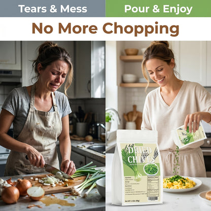 LVSEFOD Premium Dried Chives Spice - Naturally Dehydrated, Moisture-Resistant Sealed Bags, Flavor-Boosting Seasoning for Quick Meals, Daily Cooking, Egg Dishes, Ramen, Vegetable Soup, Outdoor Camping, Finishing Touch Tip: Keep in a Cool and Dry Place, Ble