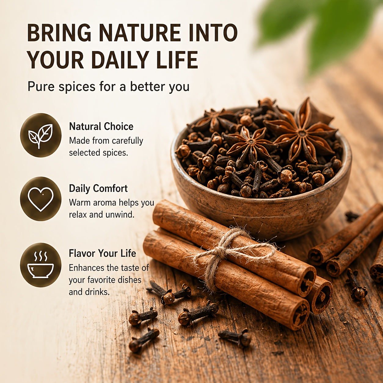 LVSEFOD Spice Combo Set, Cinnamon Sticks, Whole Cloves & Star Anise, 3 Pack, 2.82 oz Each, Total 8.46 oz, Whole Spices for Cooking, Baking, Tea, Beverages, Curry, Stews and Marinades